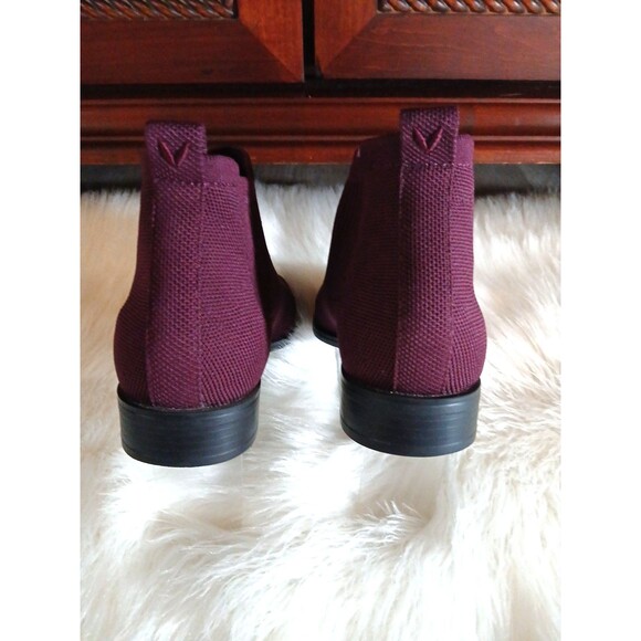 VIVAIA RYAN PRO Women Sz 7 Square Toe Water Repellent Knit Ankle Boots Burgundy - Picture 5 of 11
